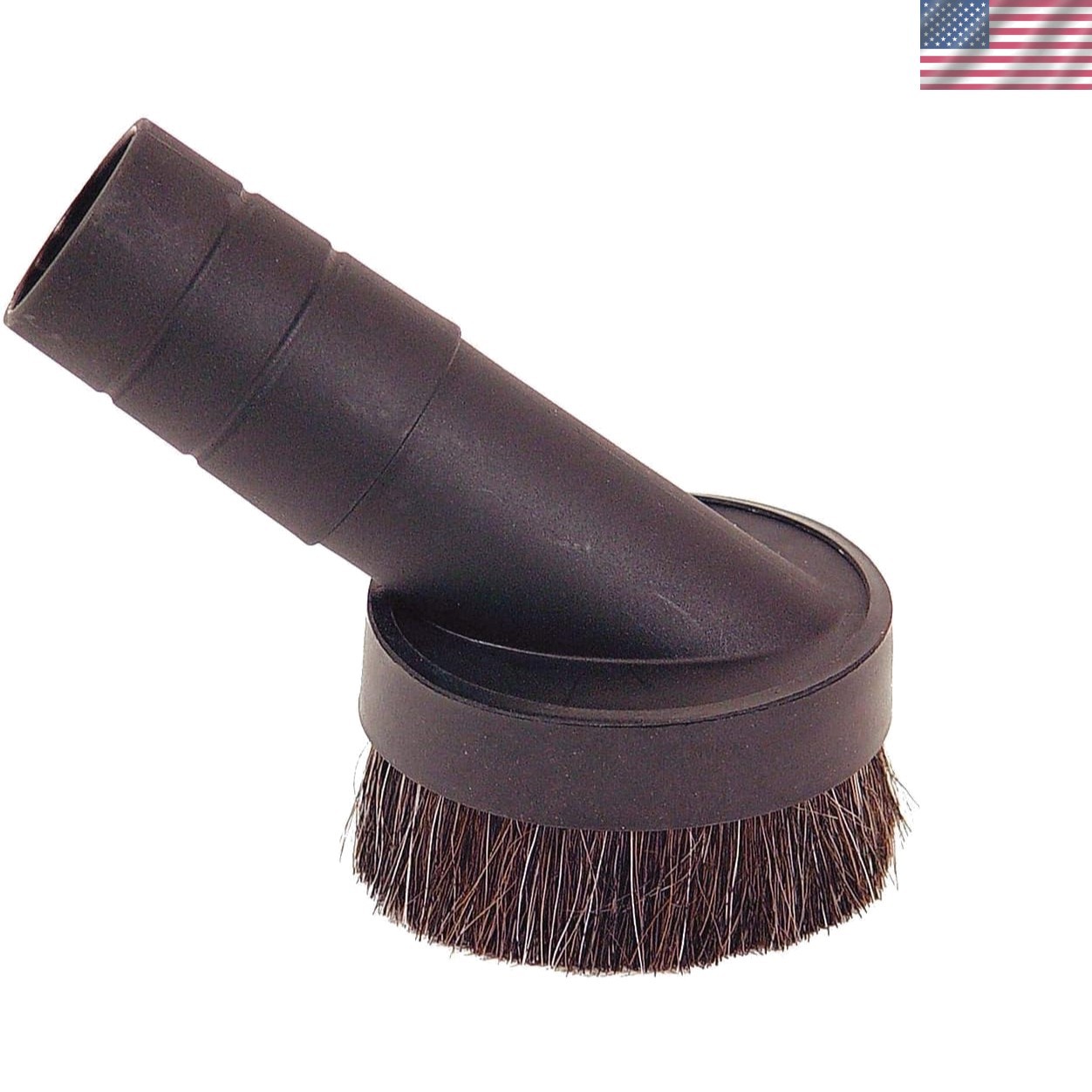 Gentle Natural Fiber Dust Brush with Reducer for Vacuum Upholstery Cleaning