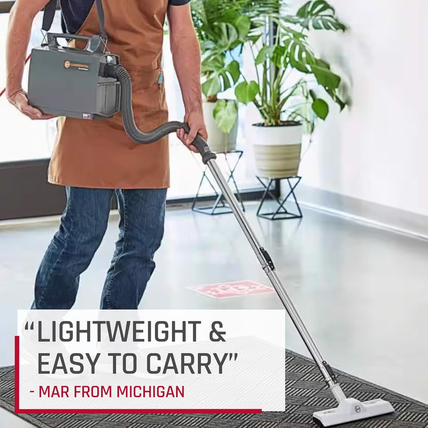Hoover Commercial Portapower Lightweight Canister Vacuum Cleaner, Bagged Caniste