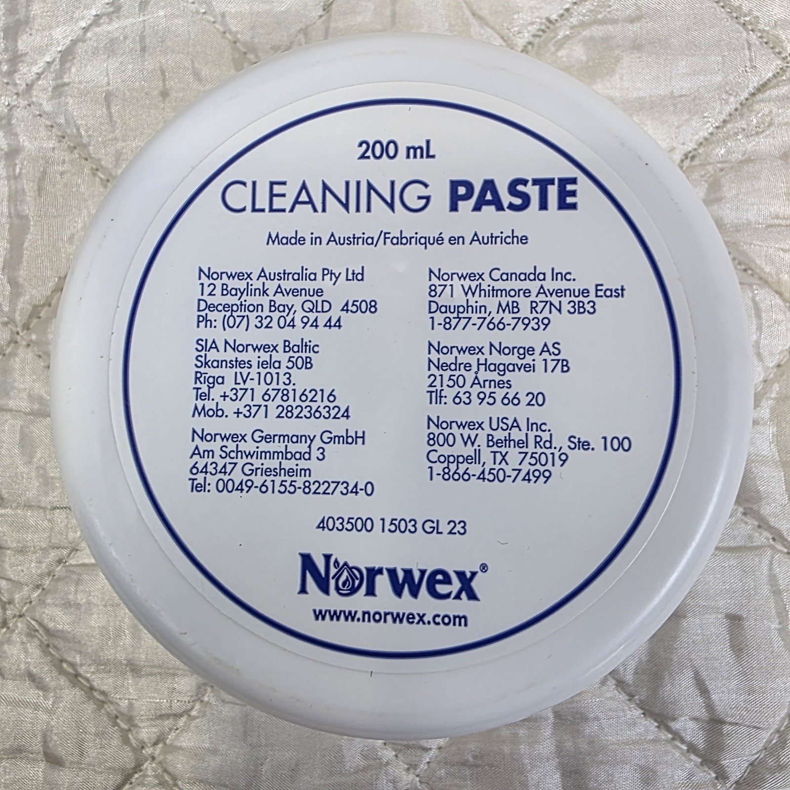 New Norwex Cleaning Paste 200ml 6.76 OZ Stain Removal, Cleans Dirt & Polish