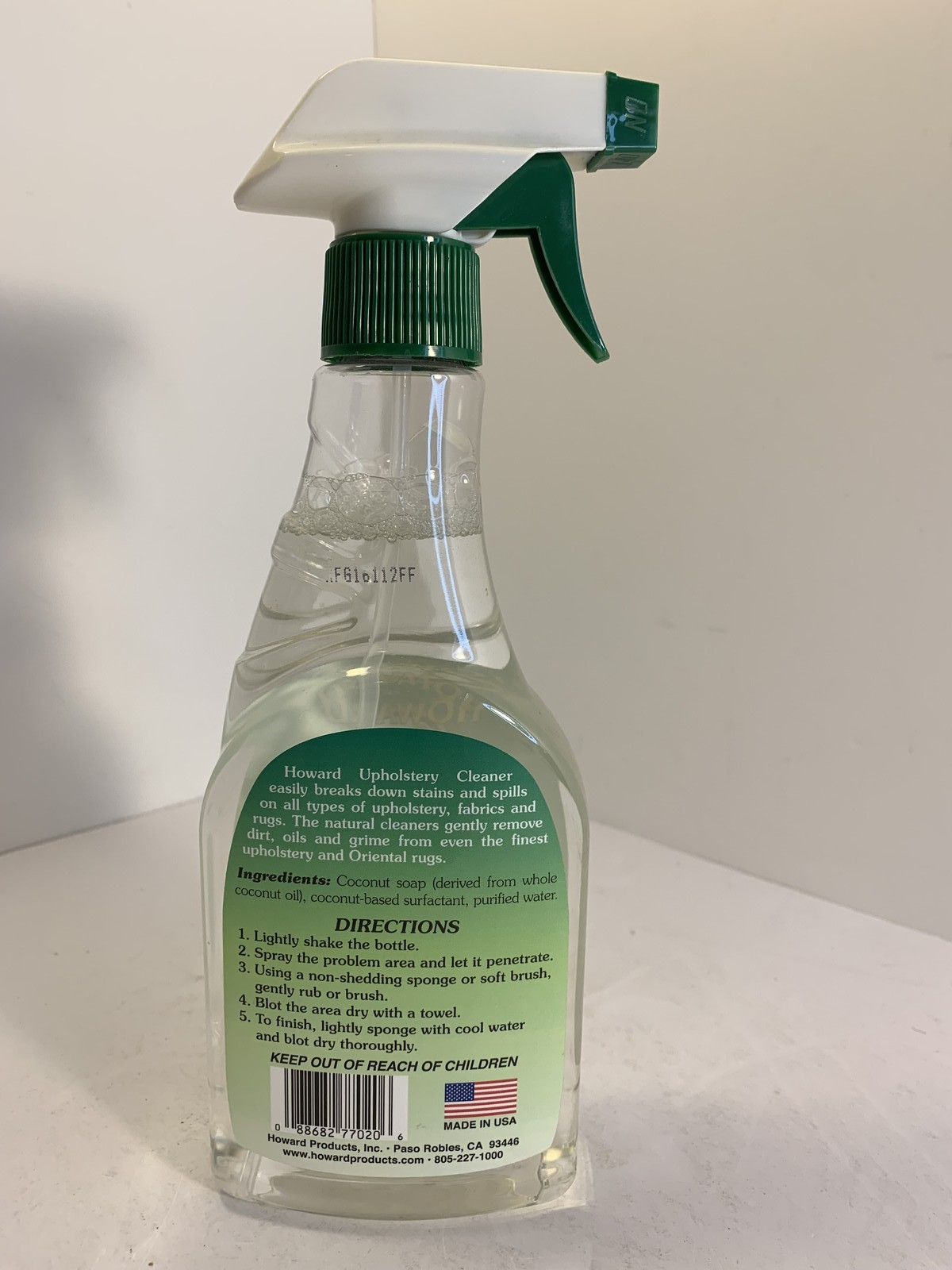 HOWARD Natural Upholstery Cleaner 16 fl oz Plant-Based Fragrance-Free Spray