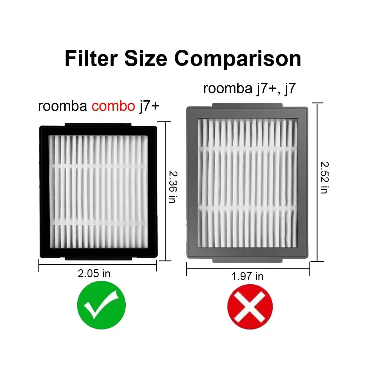 6x Replacement HEPA Filter For iRobot Roomba Combo J7+ plus Combo j5+ Combo j9+