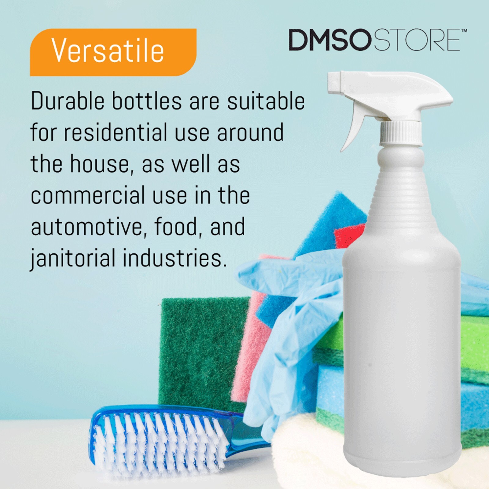32oz. Plastic Trigger Spray Bottles, 2-Pack,Chemical Resistant, Heavy Duty