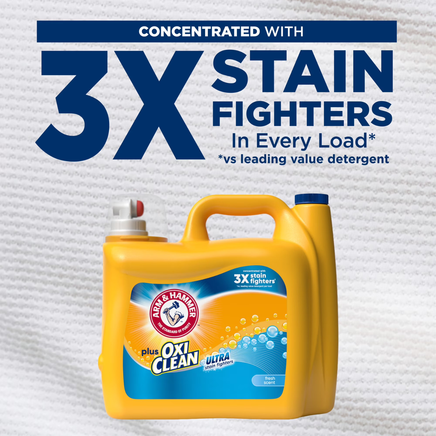 ARM & HAMMER Plus OxiClean Laundry Detergent Fresh Scent 158.6 Fl Oz, 2 Pack