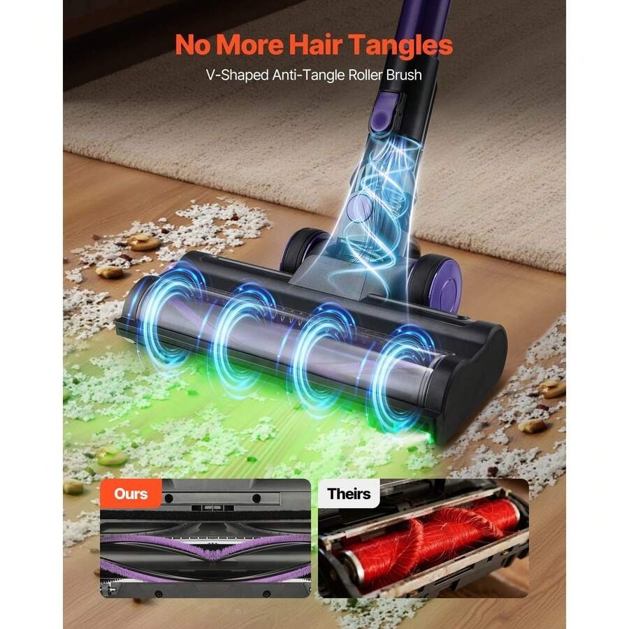 Cordless Stick Vacuum Cleaner 25KPA Suction 35min Runtime For Pet Hair