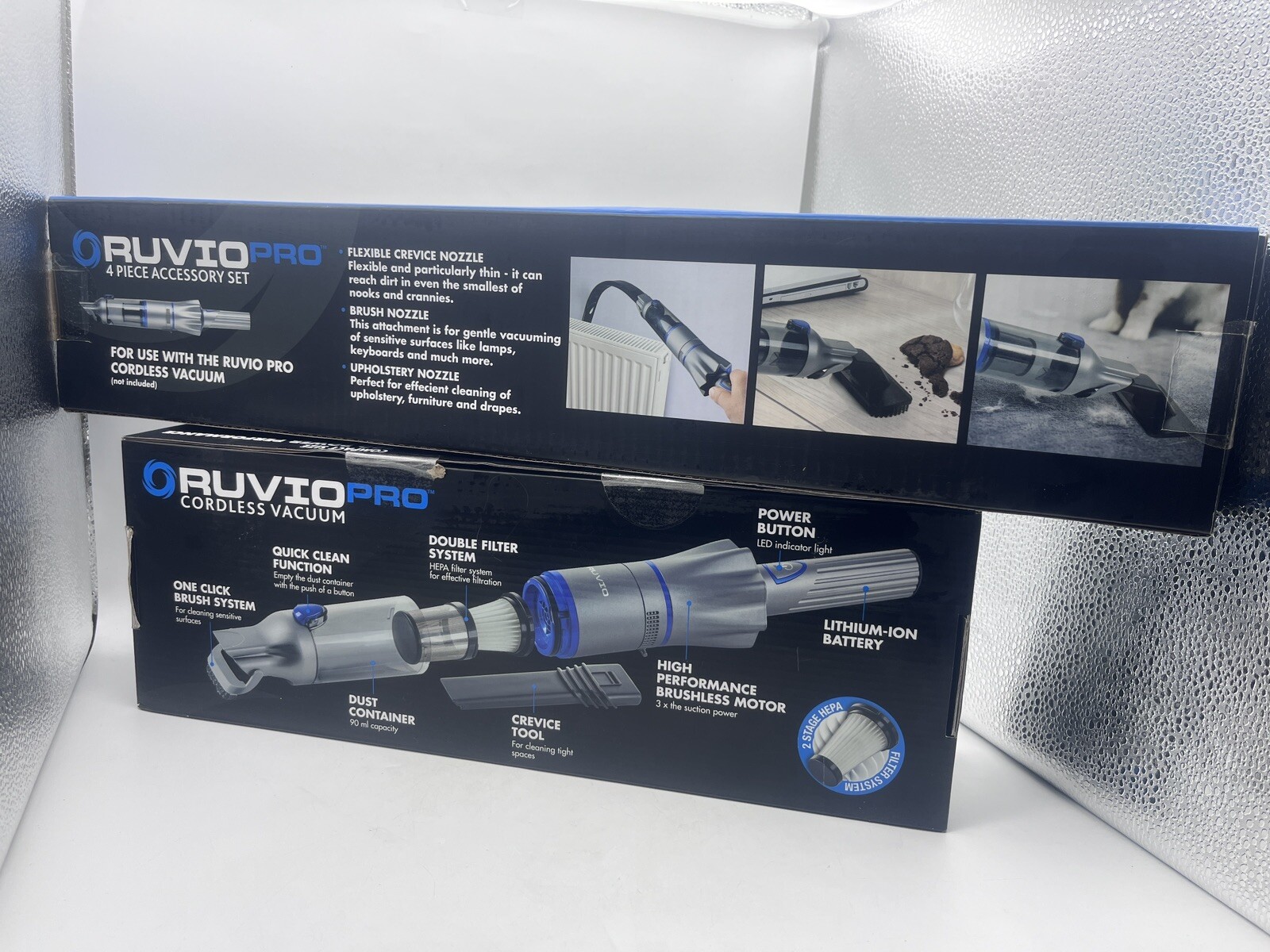 Ruvio PRO Cordless Hand Vacuum 17” Portable Vacuum Cleaner for Home and Car U…