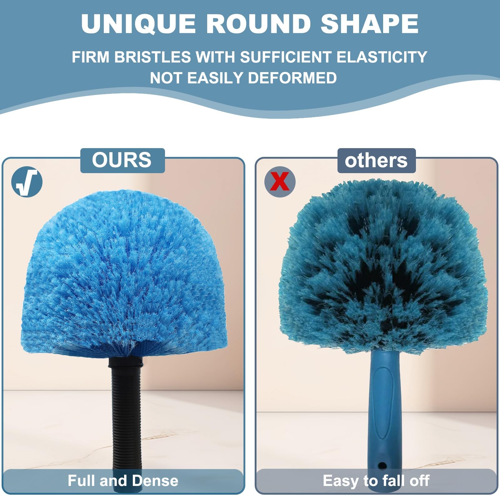 Twist-On Cobweb Duster Head Brush Indoor Outdoor SpiderWeb Remover Duster