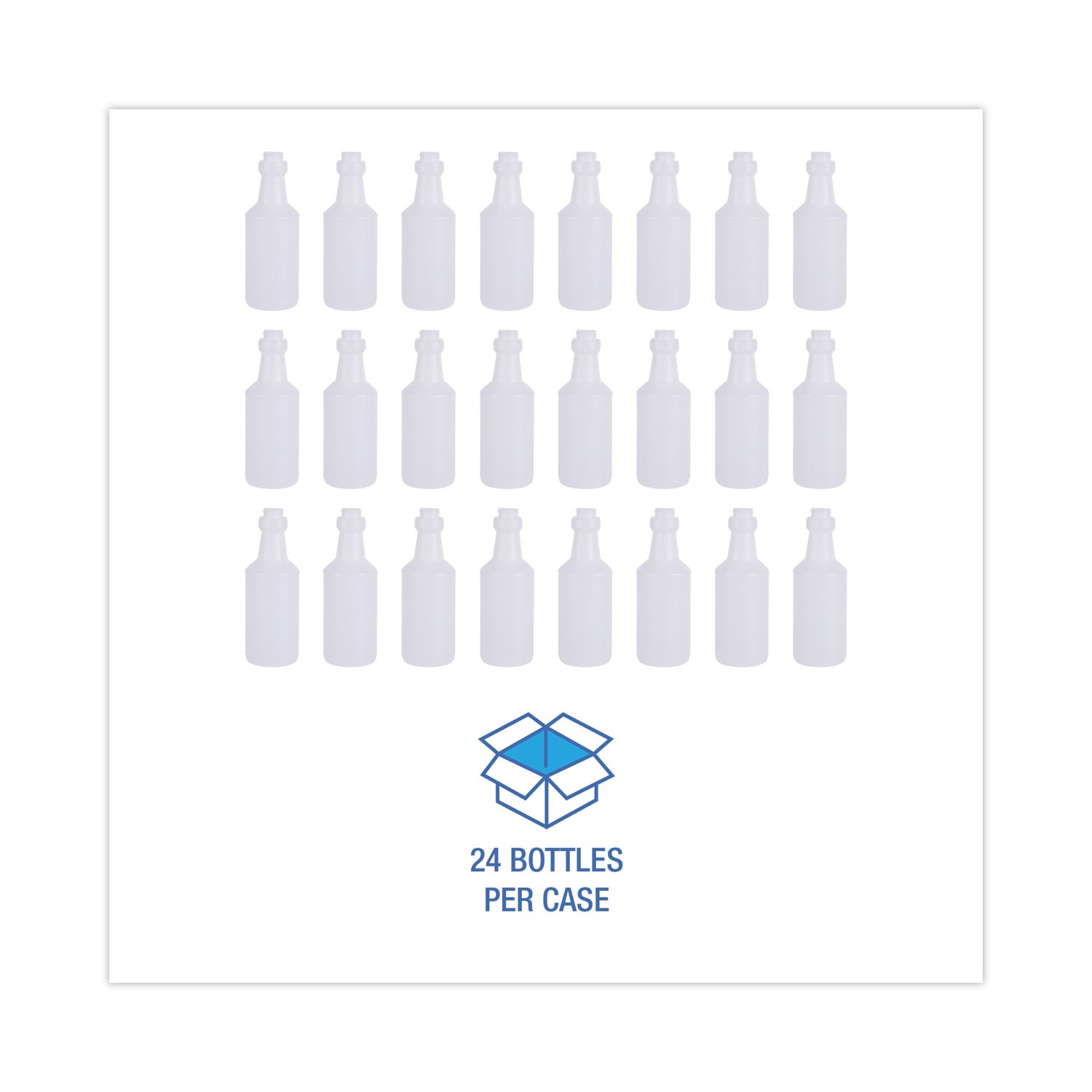 Boardwalk® Handi-Hold Spray Bottle, 16 oz, Clear, 24/Carton