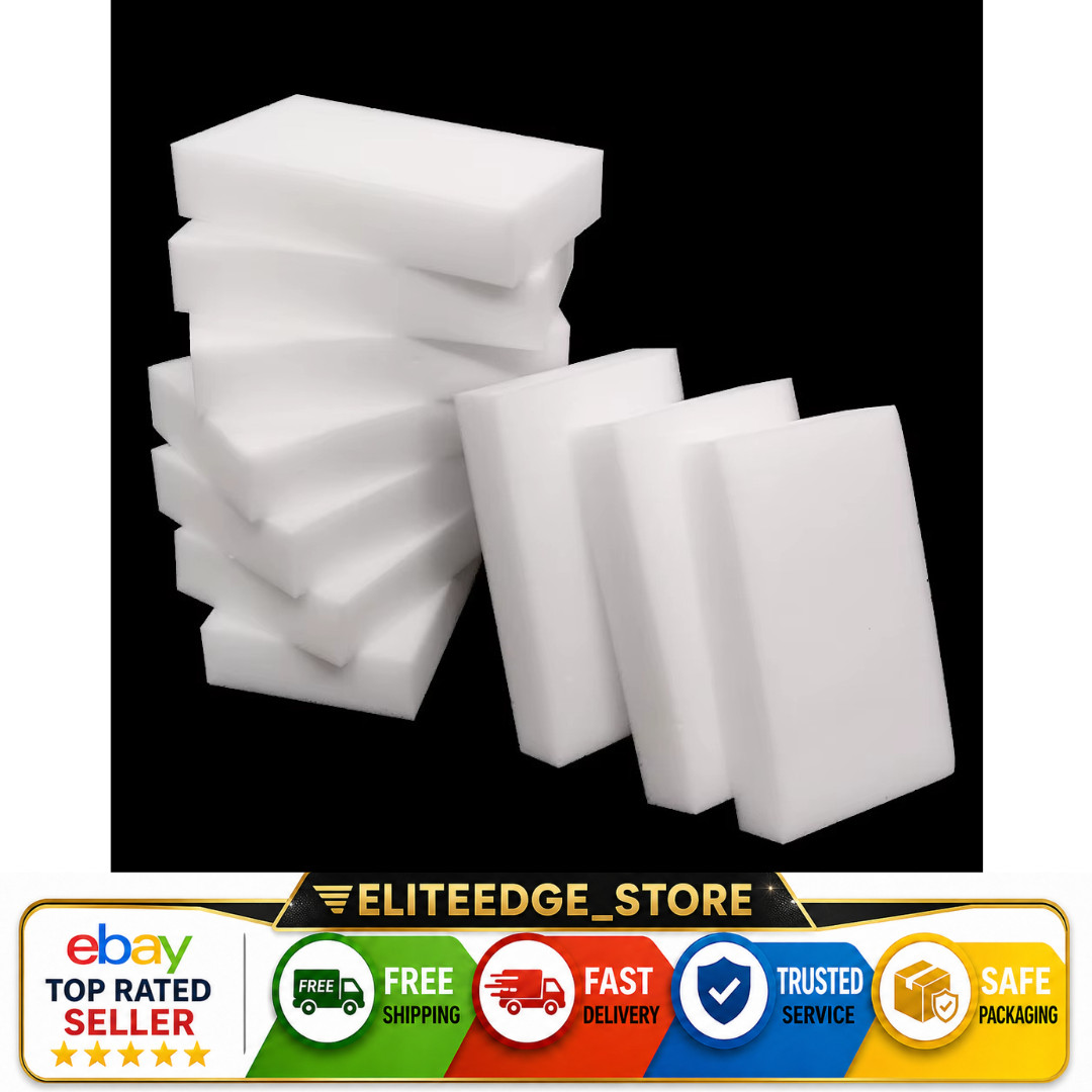 100 PCS Sponge Eraser BULK PACK Melamine Cleaning Foam 3/4″ Thick Kitchen Bath