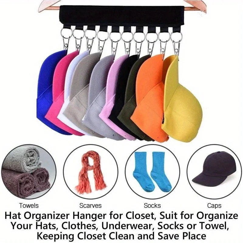 Over the Door Hat Rack (1-Pack) | Closet Hanger Baseball Cap Holder Organizer