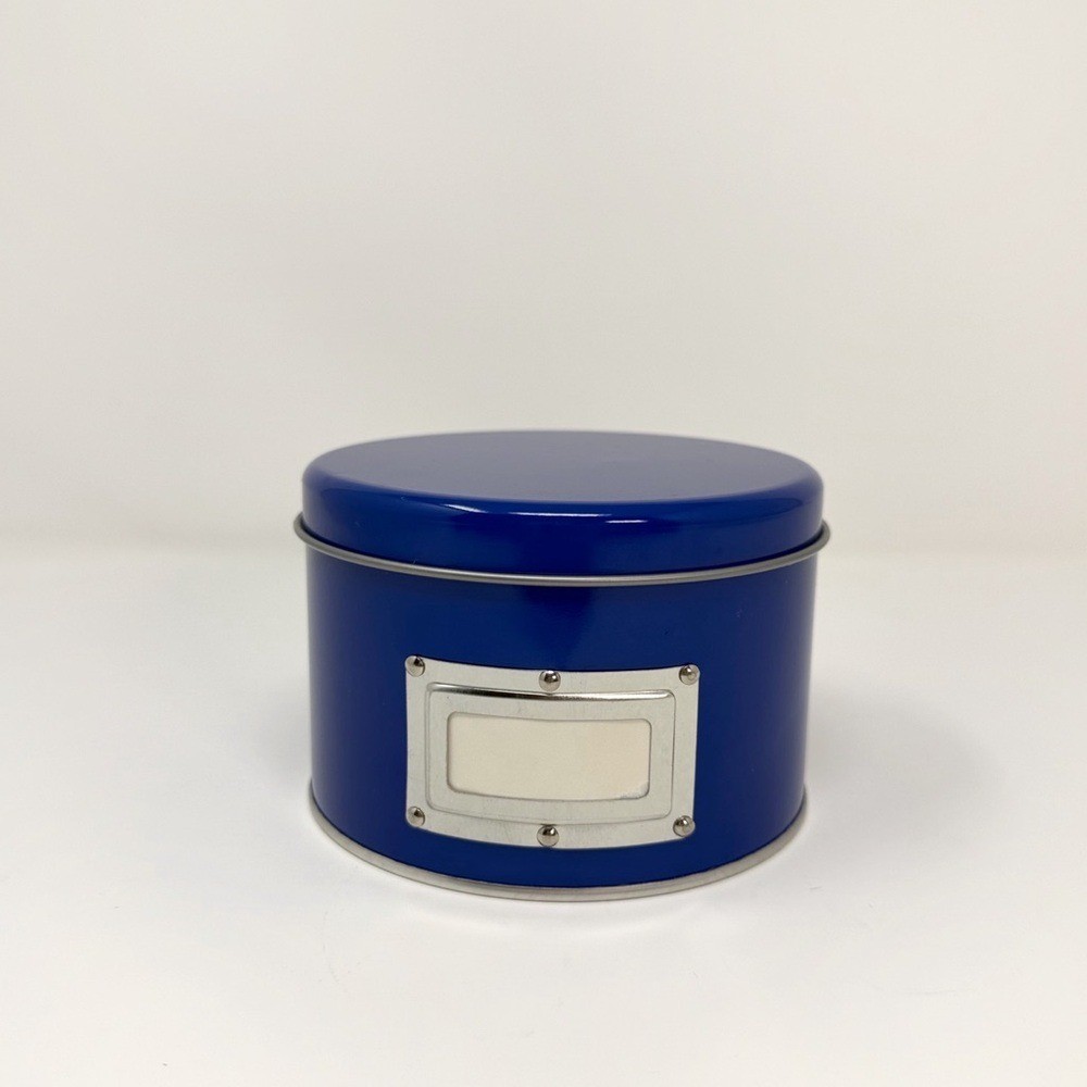 Blue Nesting Storage Tins Set of 3 Minimalist Home Organization Decor