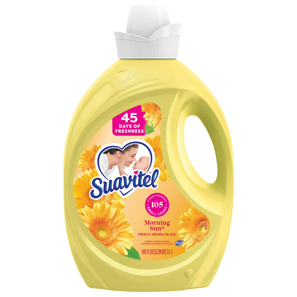 Suavitel Liquid Fabric Softener Conditioner, Morning Sun Scent, 105 oz, 4 Pack