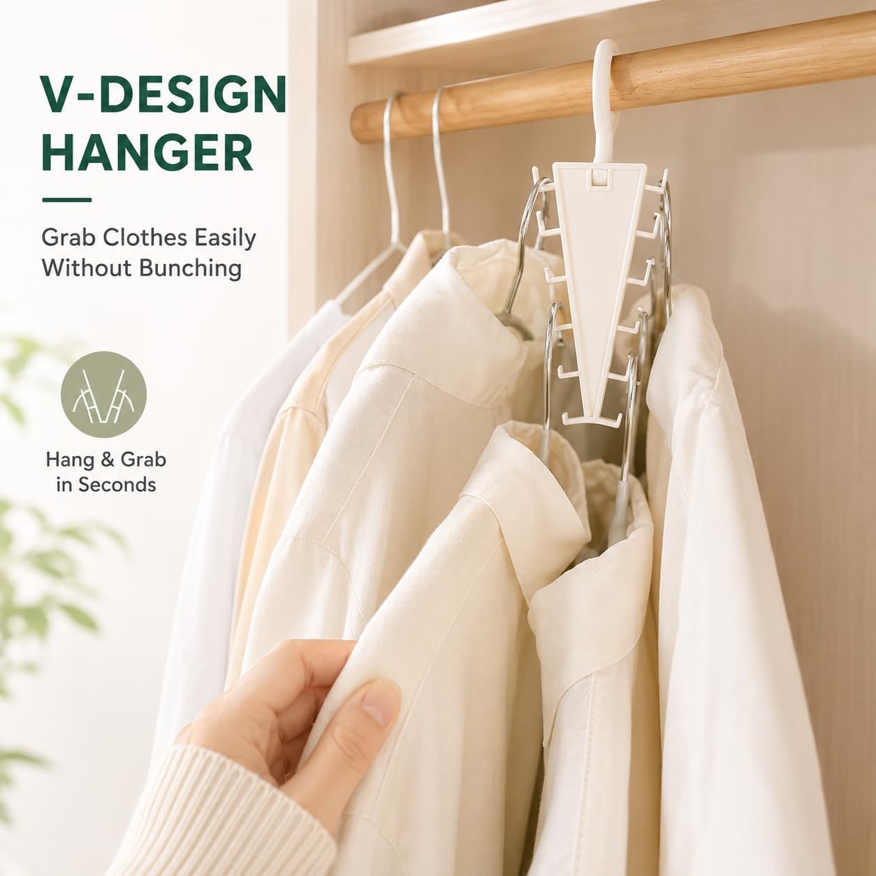 12 Hooks Space Saving Closet Hanger Organizer, V-Shape Multi Hook Clothes Hanger