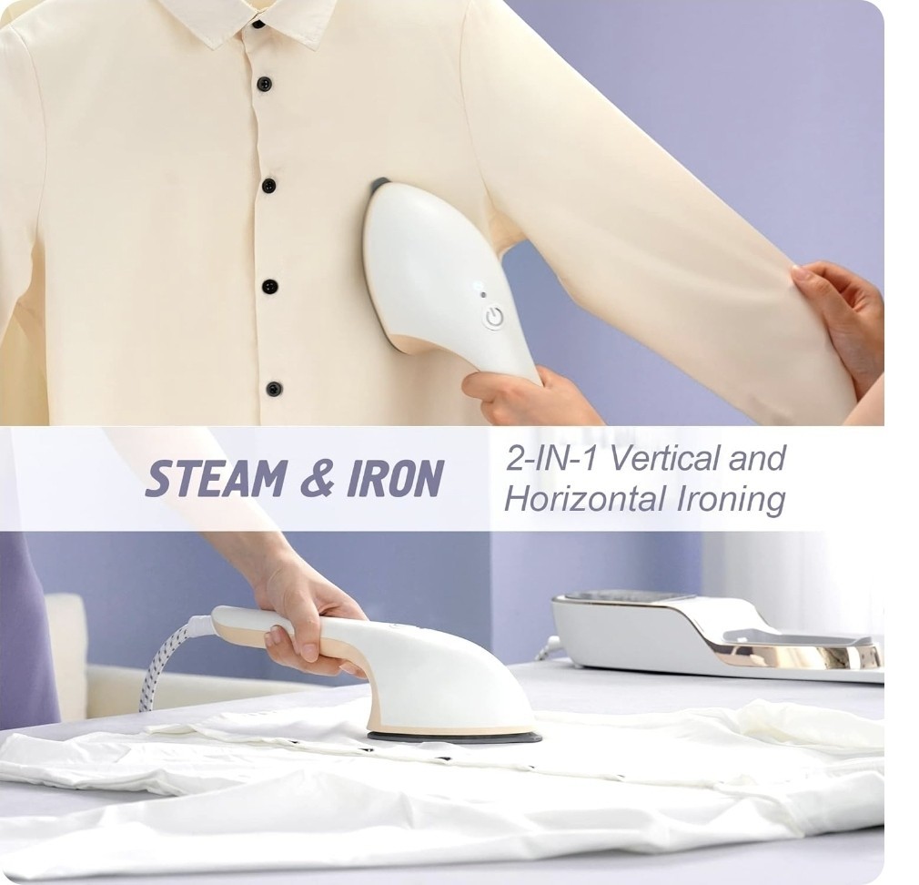 Handheld Steamer for Clothes, 1500W Extra Large Soleplate, 330ml Detachable T…