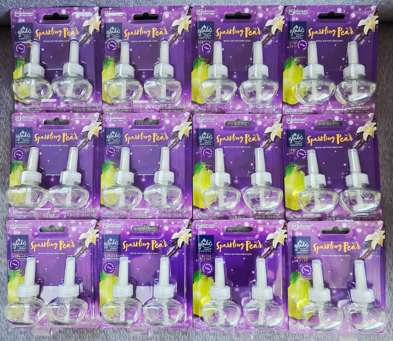 10 Glade Plug Ins Sparkling Pear Scented Oil Refills Air Limited Edition