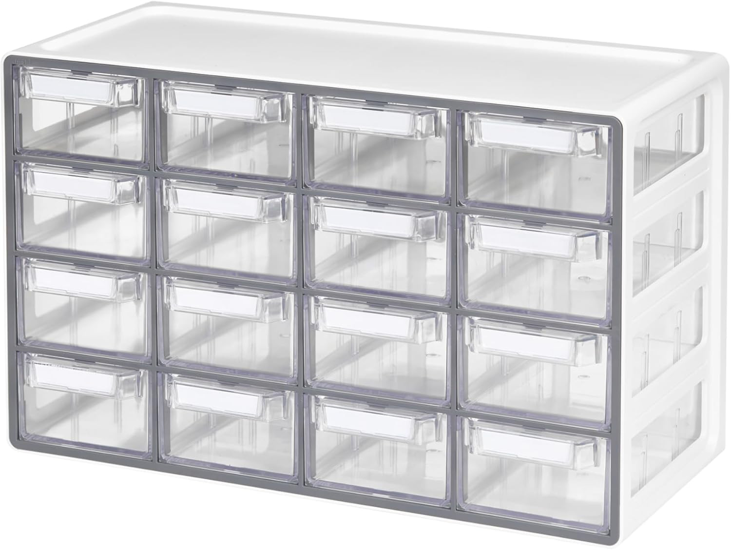 Medium 16-Drawer Cabinet – Stackable Clear Organizer for Hardware, Beads, Plasti