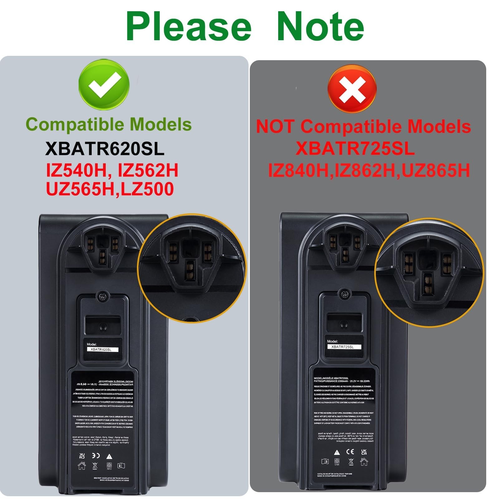 Replacement Battery for Shark Cordless Vacuum IZ540H IZ562H UZ565H LZ500 3000mAh