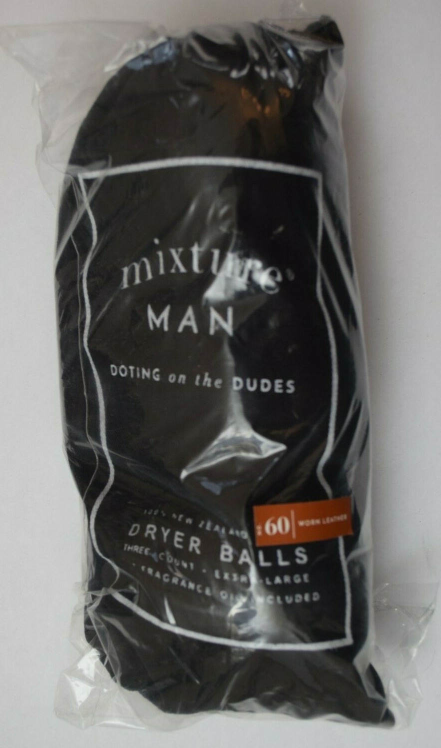 3 New Zealand Wool Dryer Balls + 2oz Fragrance Oil “Worn Leather” – Mens Laundry