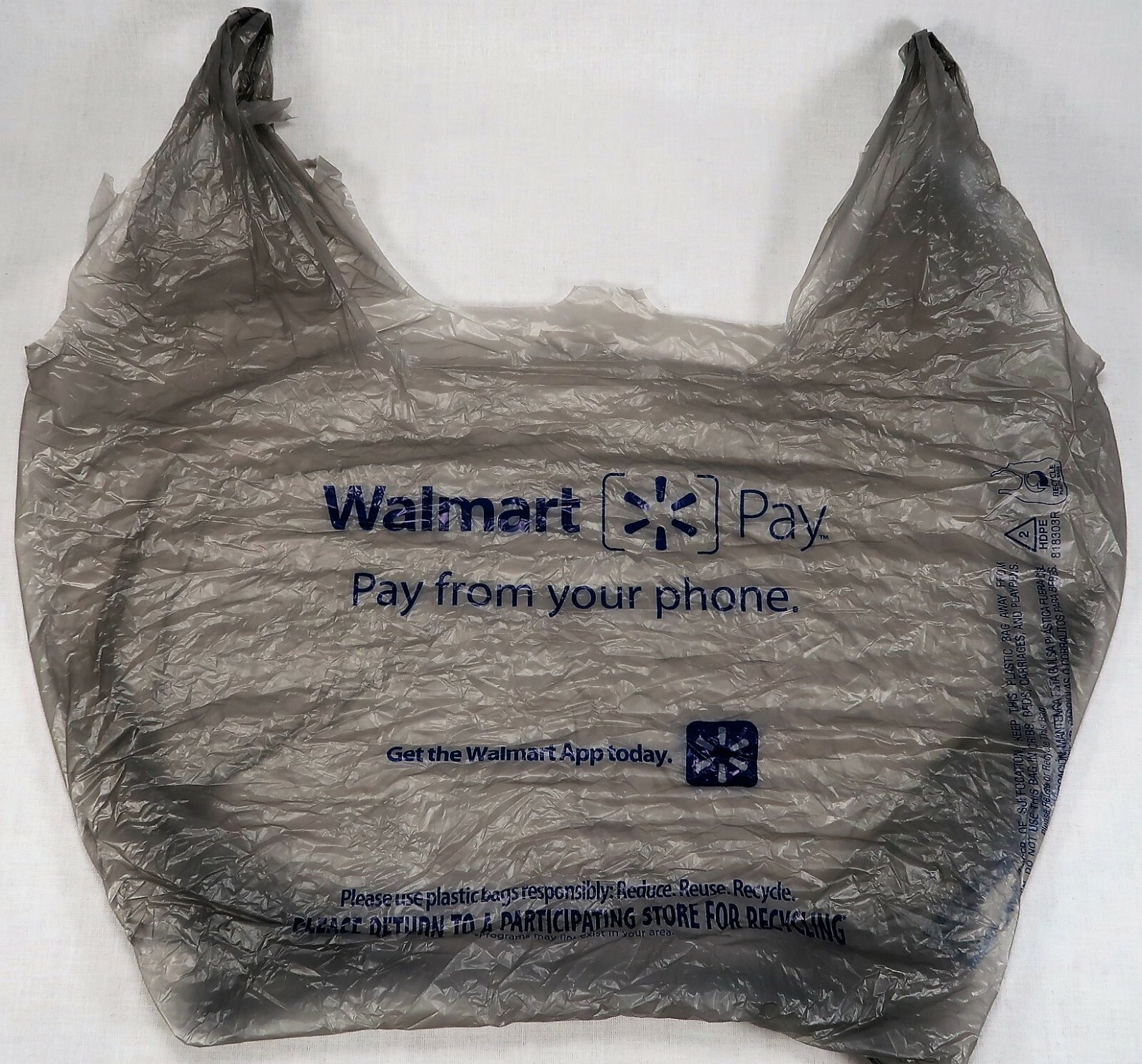 Walmart Plastic Grocery Bags Single Use Clean Folded Art Crafts Trash Bag