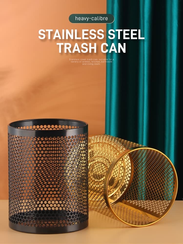 3.5 Gallon 12L Rainbow Mesh Stainless Steel Wastebasket Trash Can 11×10 In