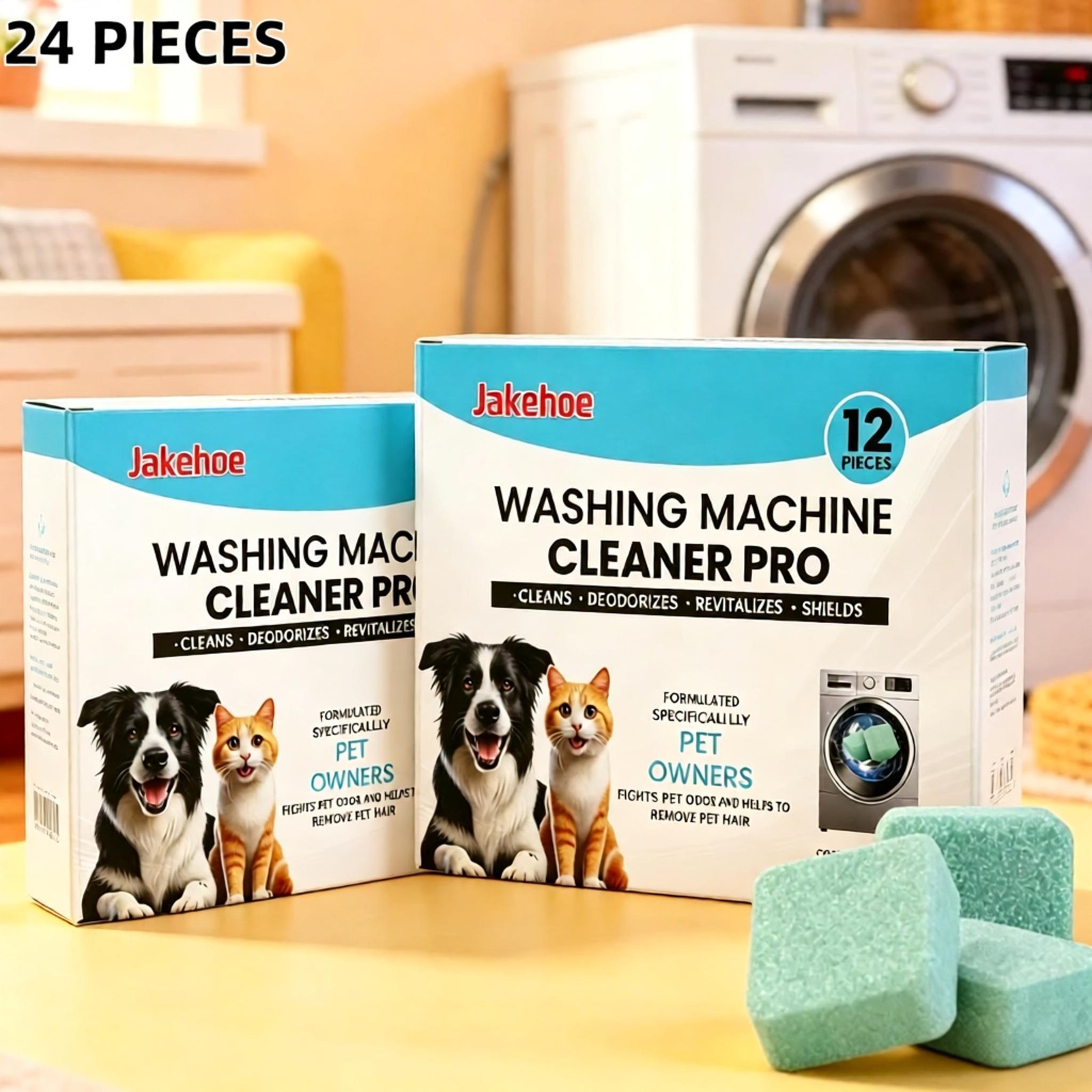 Deep Clean Descaler Deodorizer Washer Clean Washing Machine Cleaner Tablet – 24x