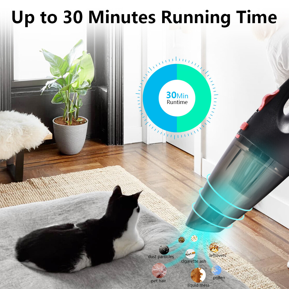 Powerful Car Handheld Vacuum Cleaner, Portable Wet & Dry Strong Suction Cleaner