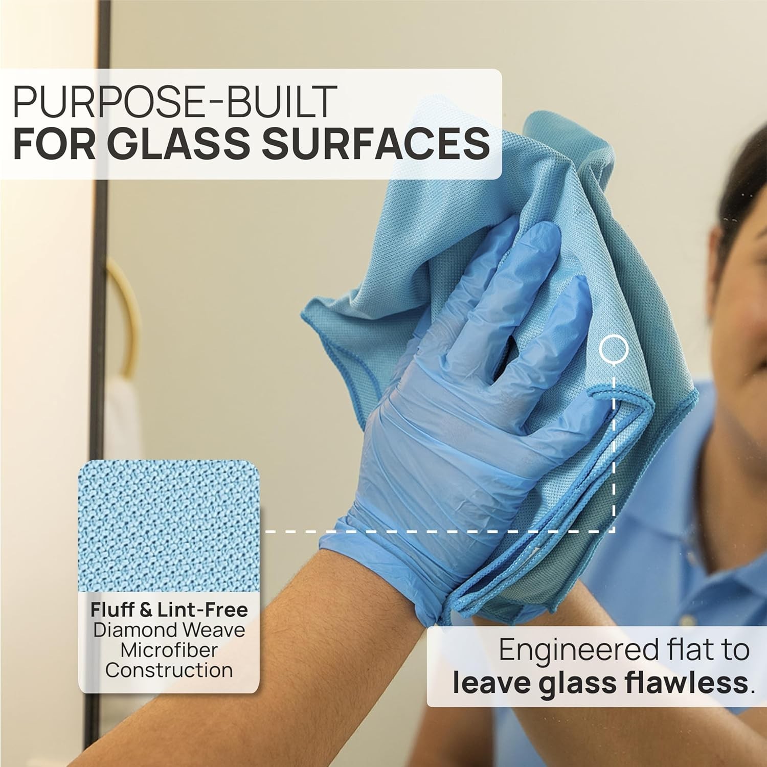 Claro 2 Step Glass Cleaning Cloth 8-Pack – Green Wet & Blue Dry Microfiber To…