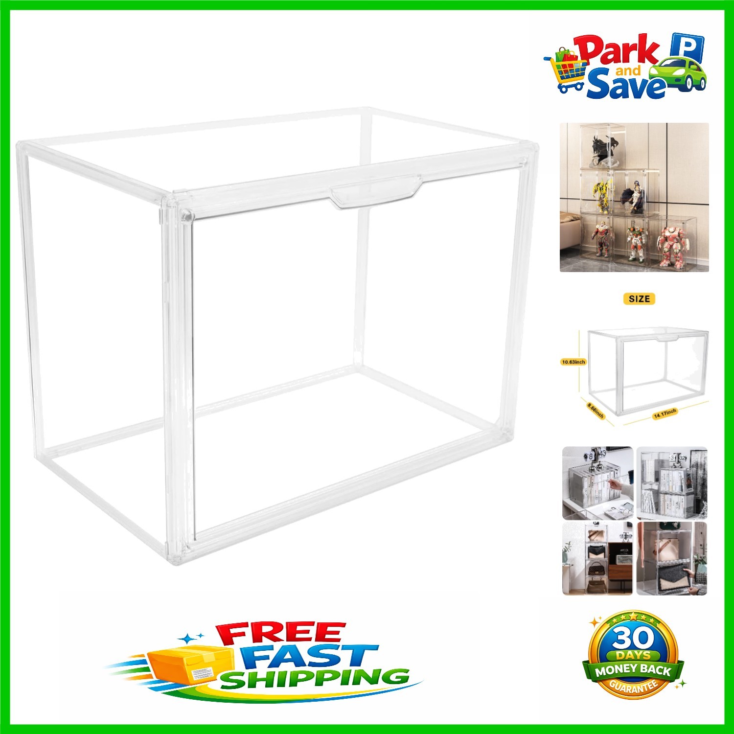 Clear Acrylic Storage Box with Lift-Off Lid – Perfect for Shoes & Collectibles
