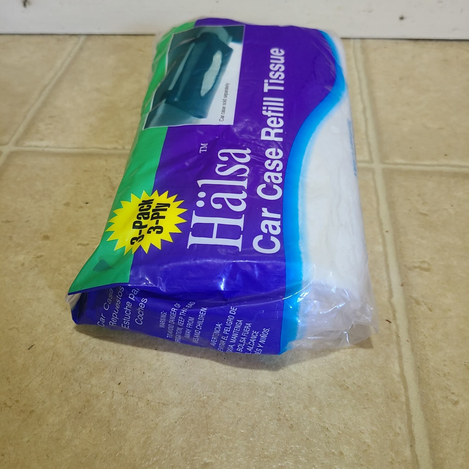 Tempo Car Tissue Refills Halsa 3 Pack Sealed Auto Visor Holder Replacement Packs