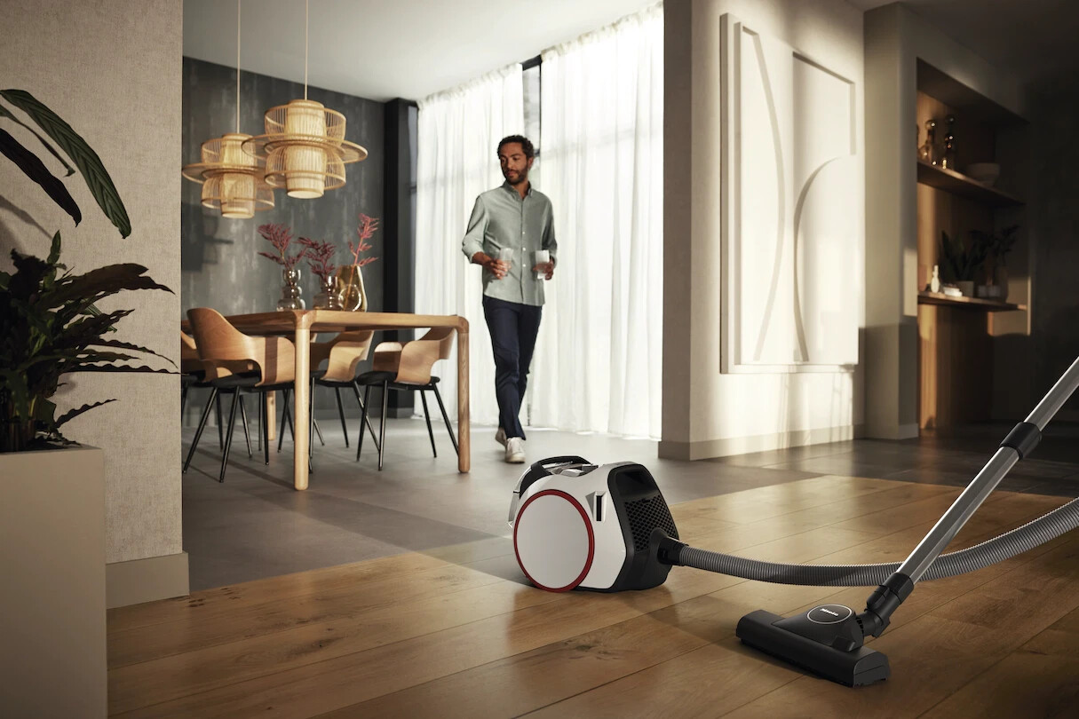 Miele Boost CX1 Lotus White Compact Bagless Canister Vacuum SNRE0