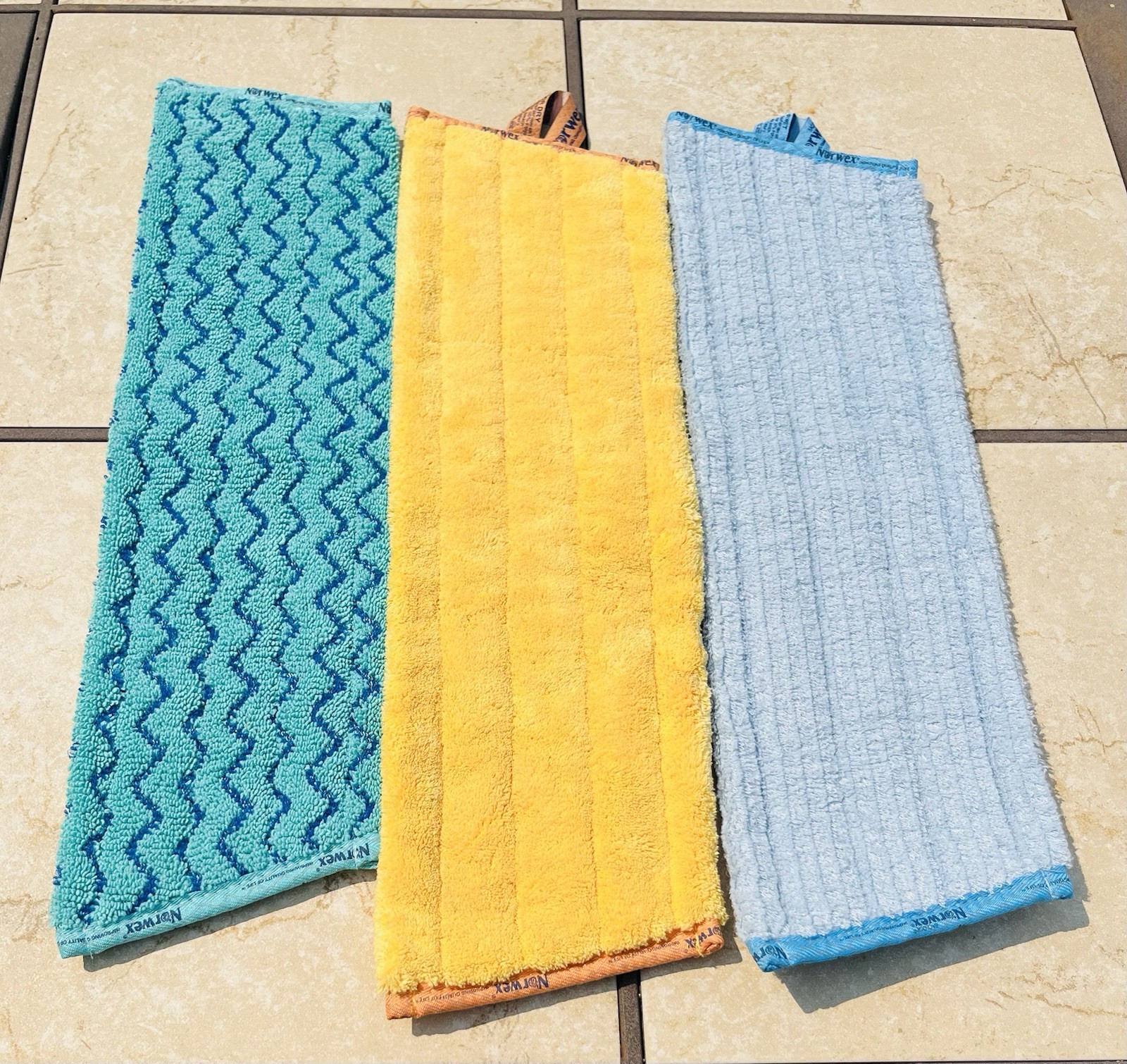 3 Norwex Ceramic/Tile, Damp/Wet & Dry Floor Mop Pads ~ Large