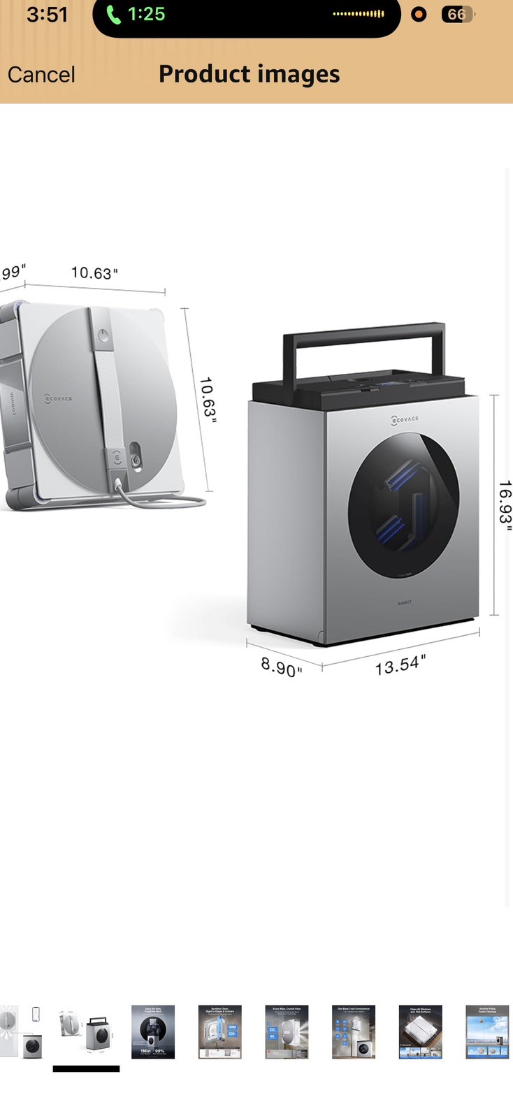 ECOVACS WINBOT W3 Omni Robot Window Cleaner , 12-Level Protection