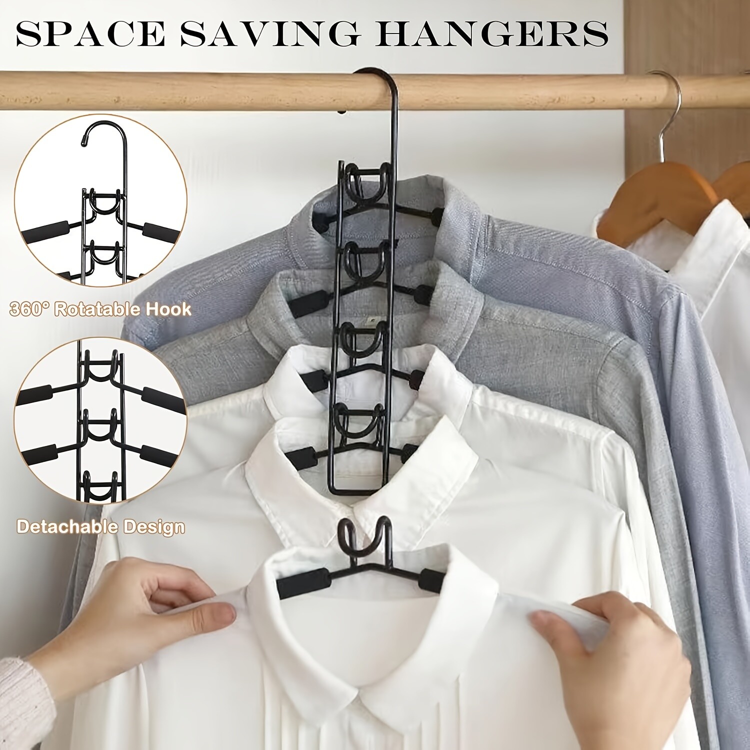 Magic Pants Hangers Space Saving 4 Pack For Closet Multiple Layers Multifunction