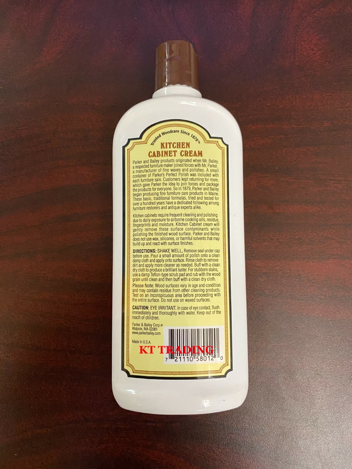 PARKER & BAILEY CABINET CREAM All Woods Clean Shine w/ Lasting Protection 12oz