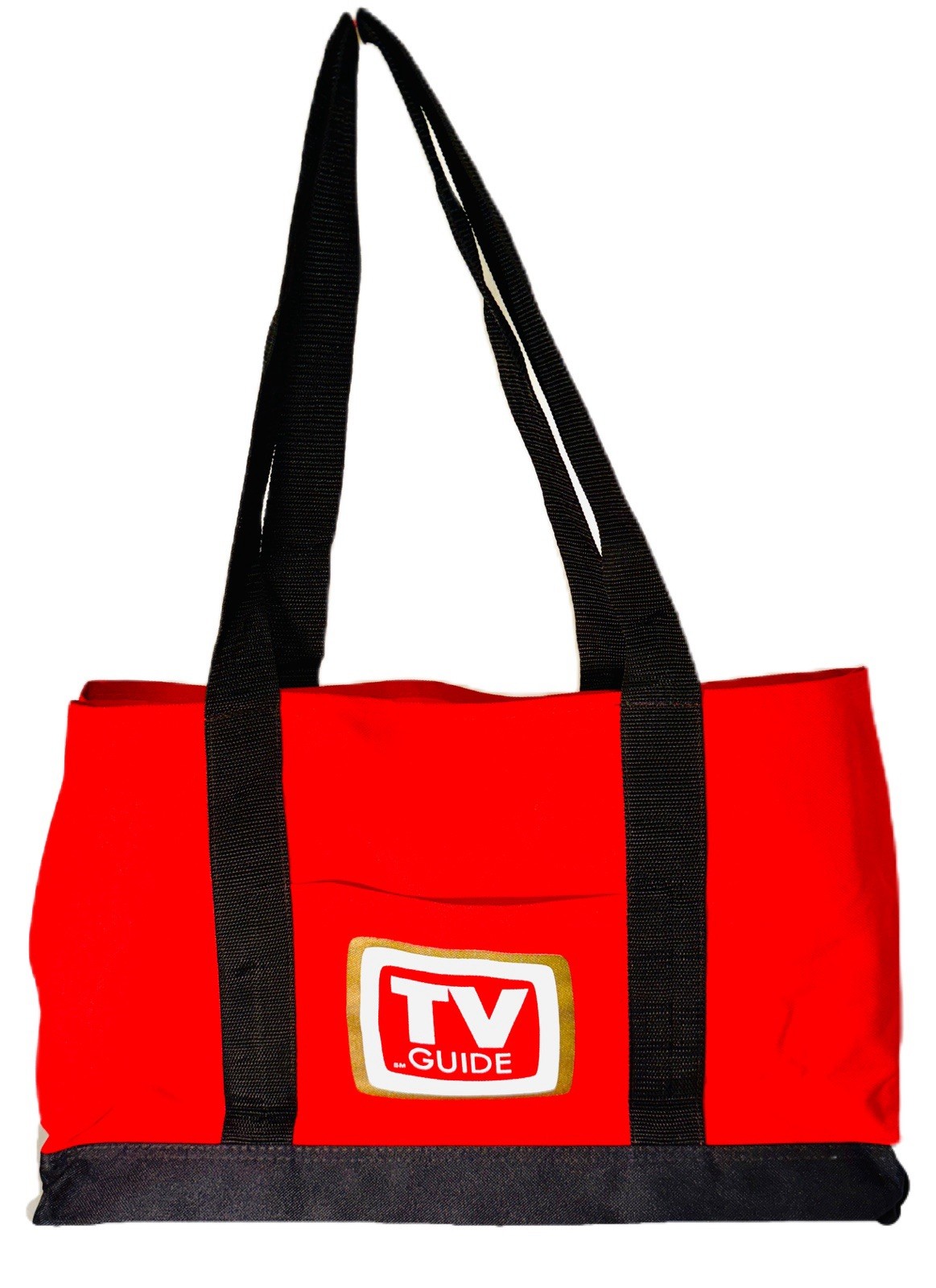 Tote, Bag, Large Heavy Duty Red TV Guide Branded, Includes a Side Pouch