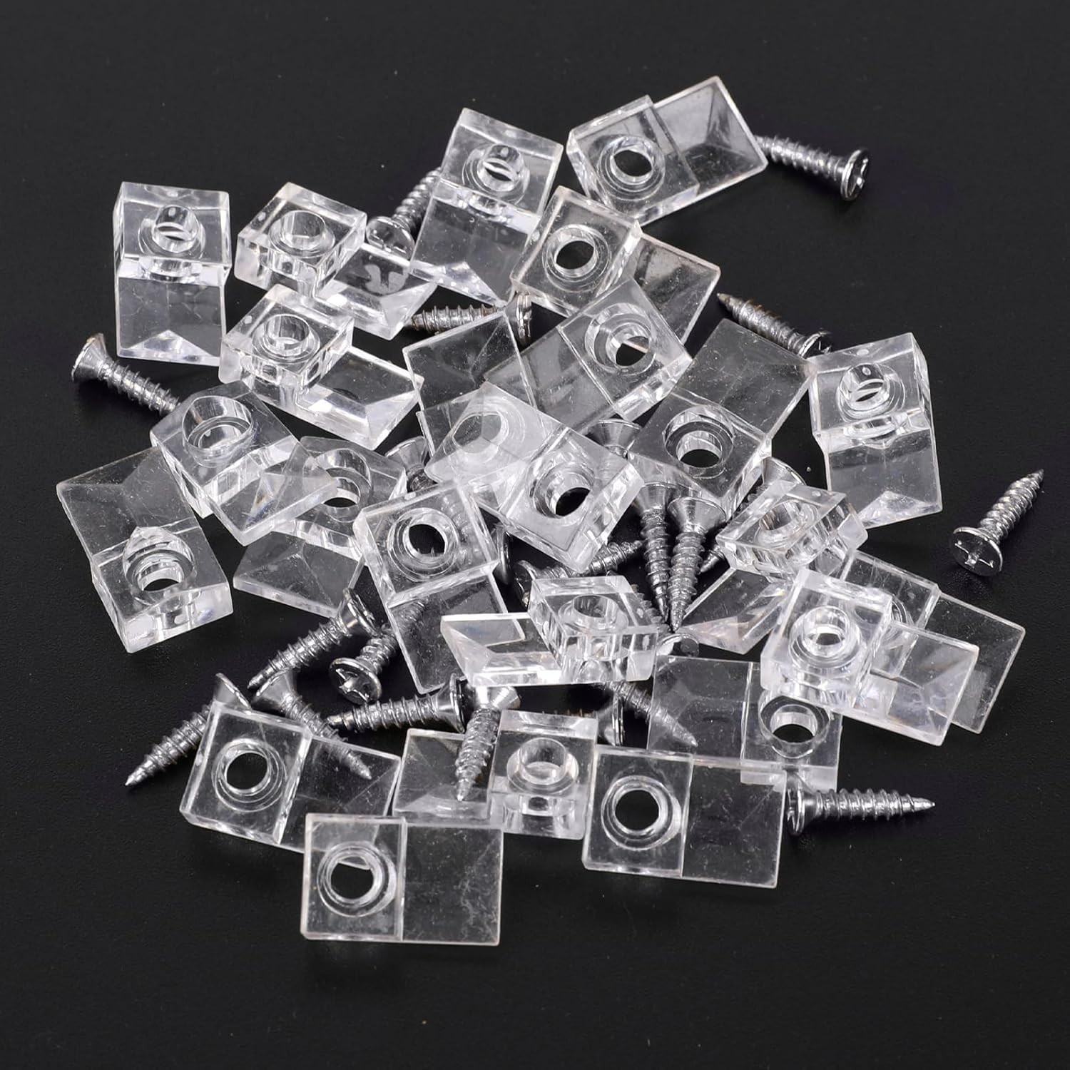 Practical 20 Pcs Transparent Mirror Clips – Essential Wall Mounting Hardware Kit