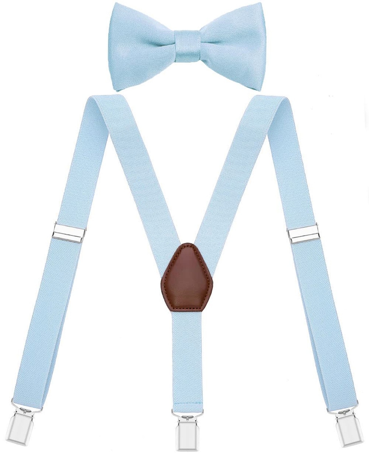 Mens Boys Suspender and Bow Tie Set Y Back Elastic Adjustable 47” (27”-47”)