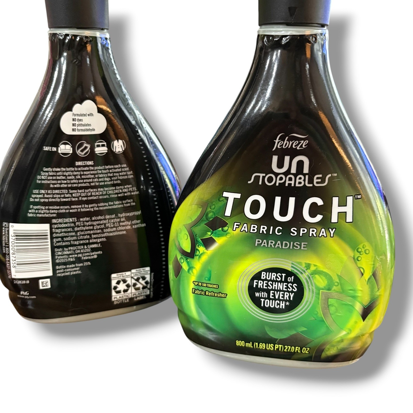 2 Pack Febreze Unstopables Touch Fabric Spray Paradise Scent 27 fl oz Bottle