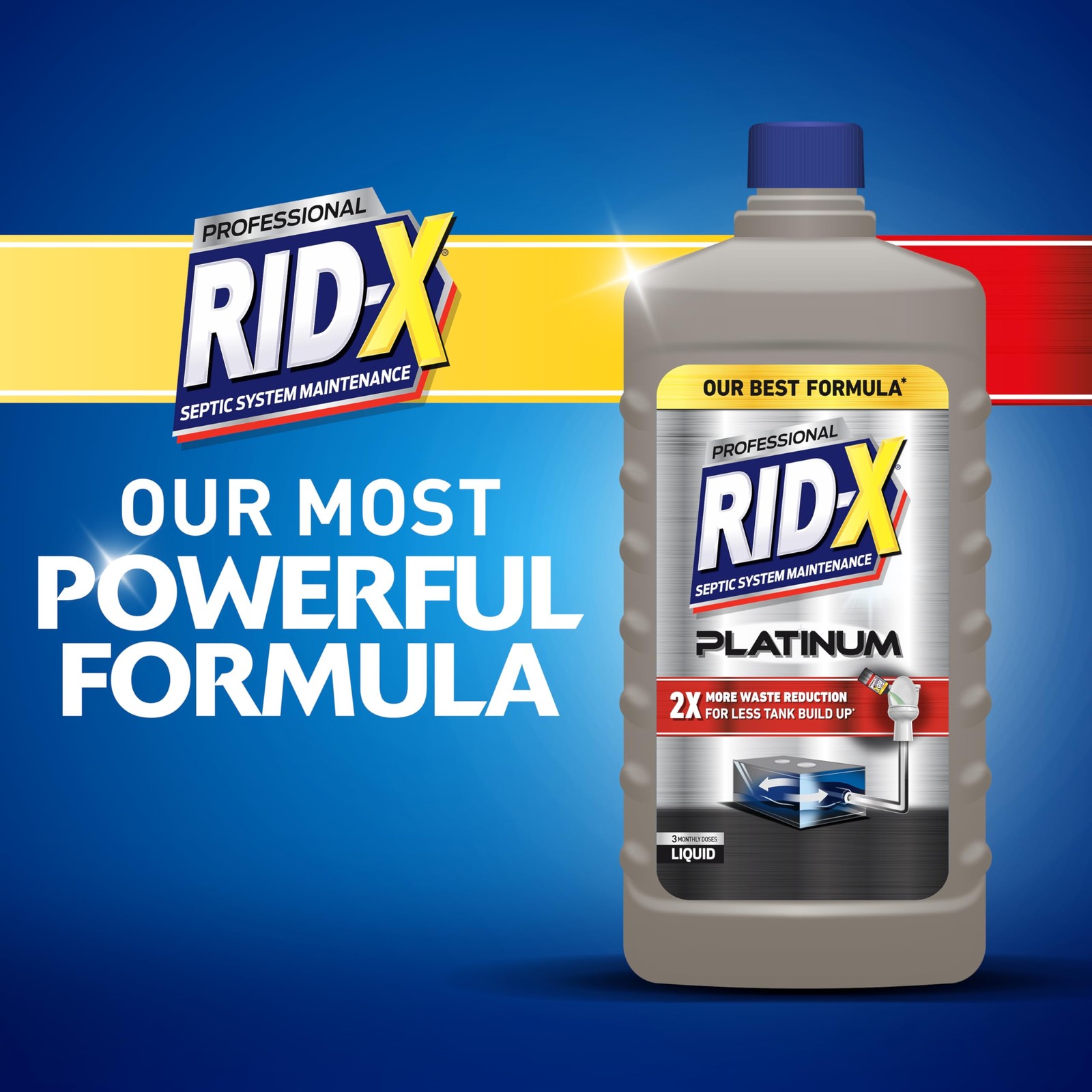 RID-X Septic Tank Treatment Platinum Liquid 6 Month 48 Fl Oz (Pack of 1), X