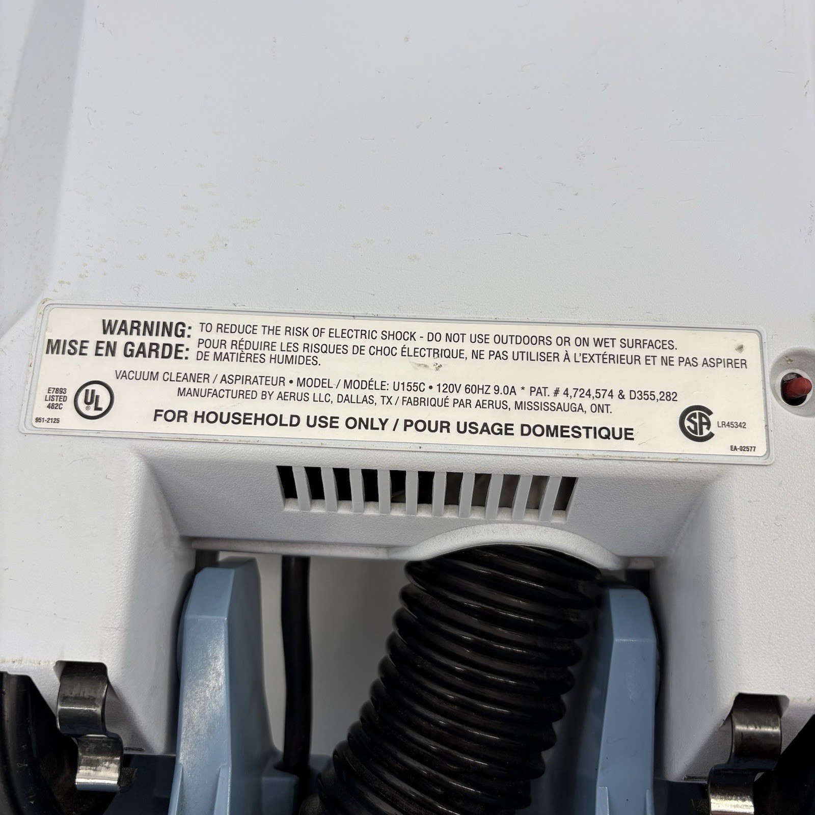 Electrolux Aerus Lux Legendary U155C Upright Vacuum Cleaner Bags & Attachments