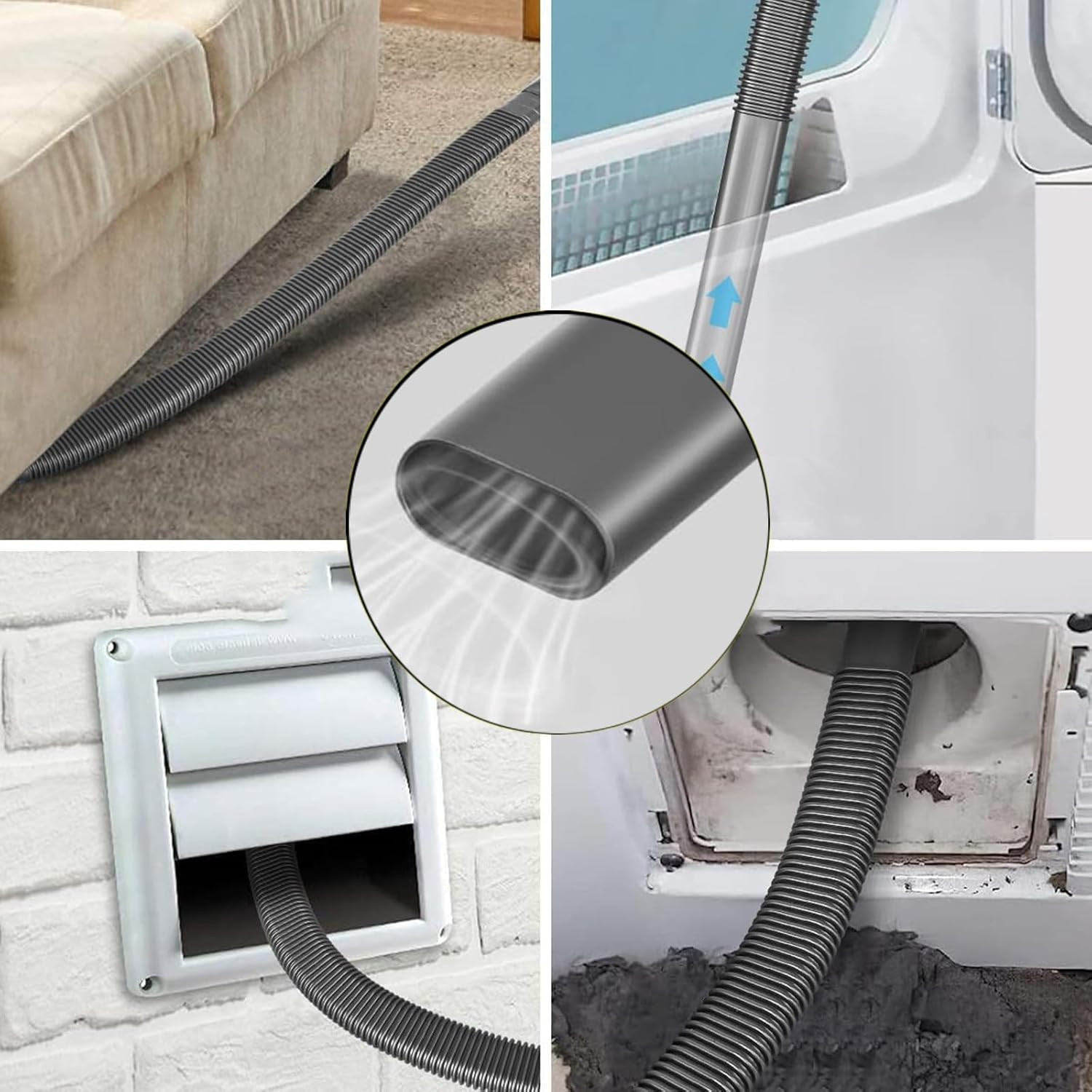 Dryer Vent Cleaning Kit Vacuum Attachment Hose Lint Cleaner Fire Prevention
