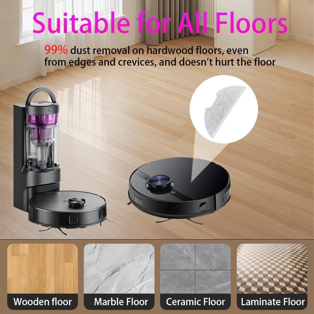 6 Pc Replacement Mop Pads Compatible with Eureka E20 Plus E10s Vacuum Cleaner