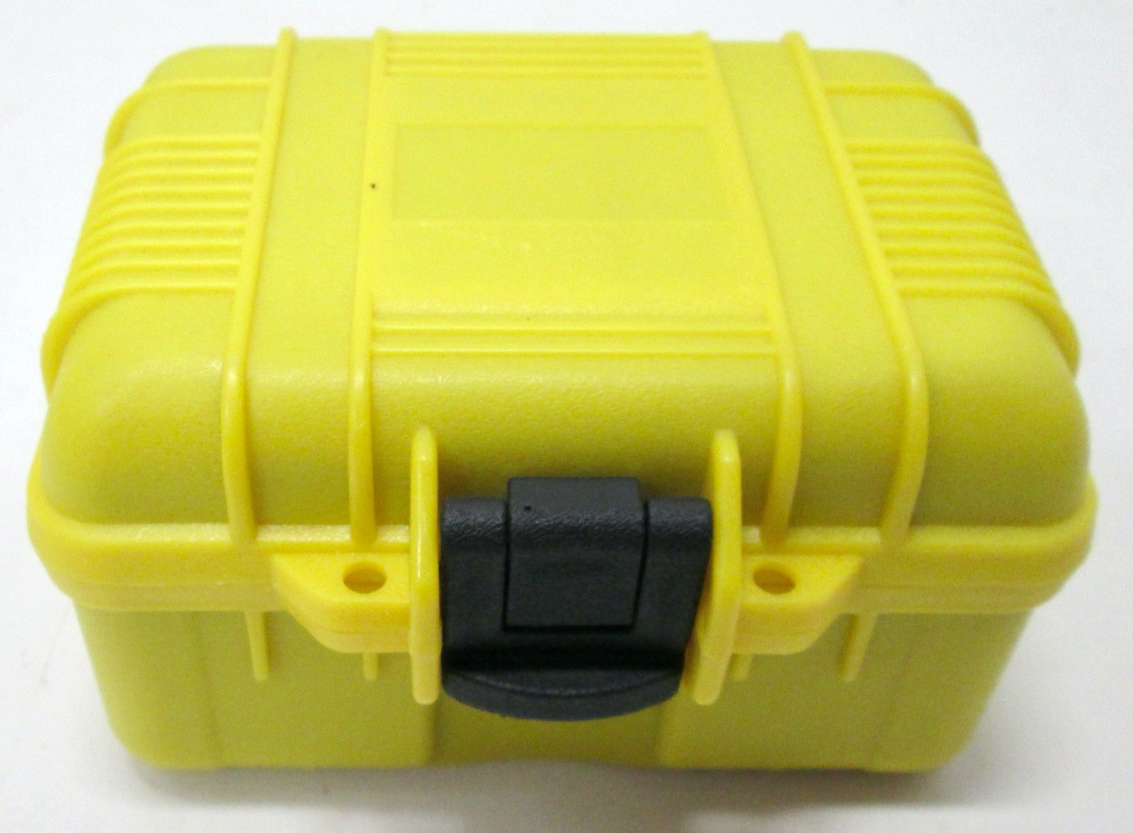 Small Yellow Hard Case with Foam Storage Container Plastic Box Travel 5” X 3.5″