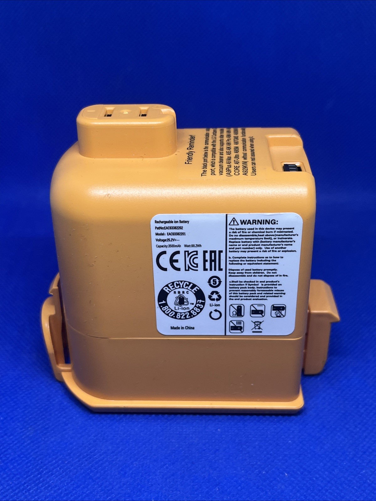 New EAC63382201 Battery Replacement for LG CordZero A9 Plus Stick Cordless Vac