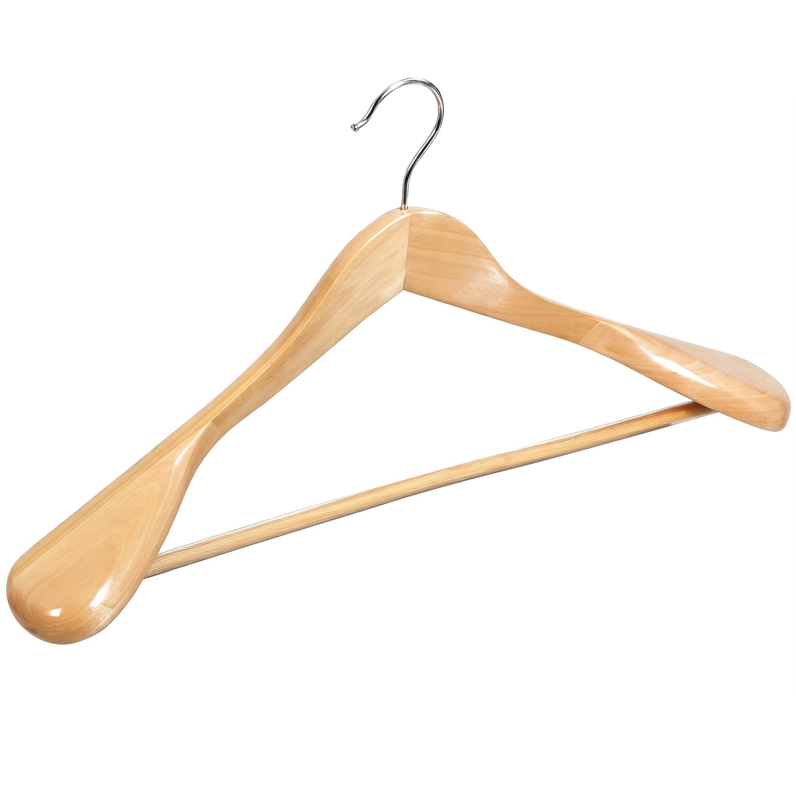 Premium Wooden Hangers 12 Pack Wide Shoulder Suit Coat Hanger w/ 360 Swivel Hook