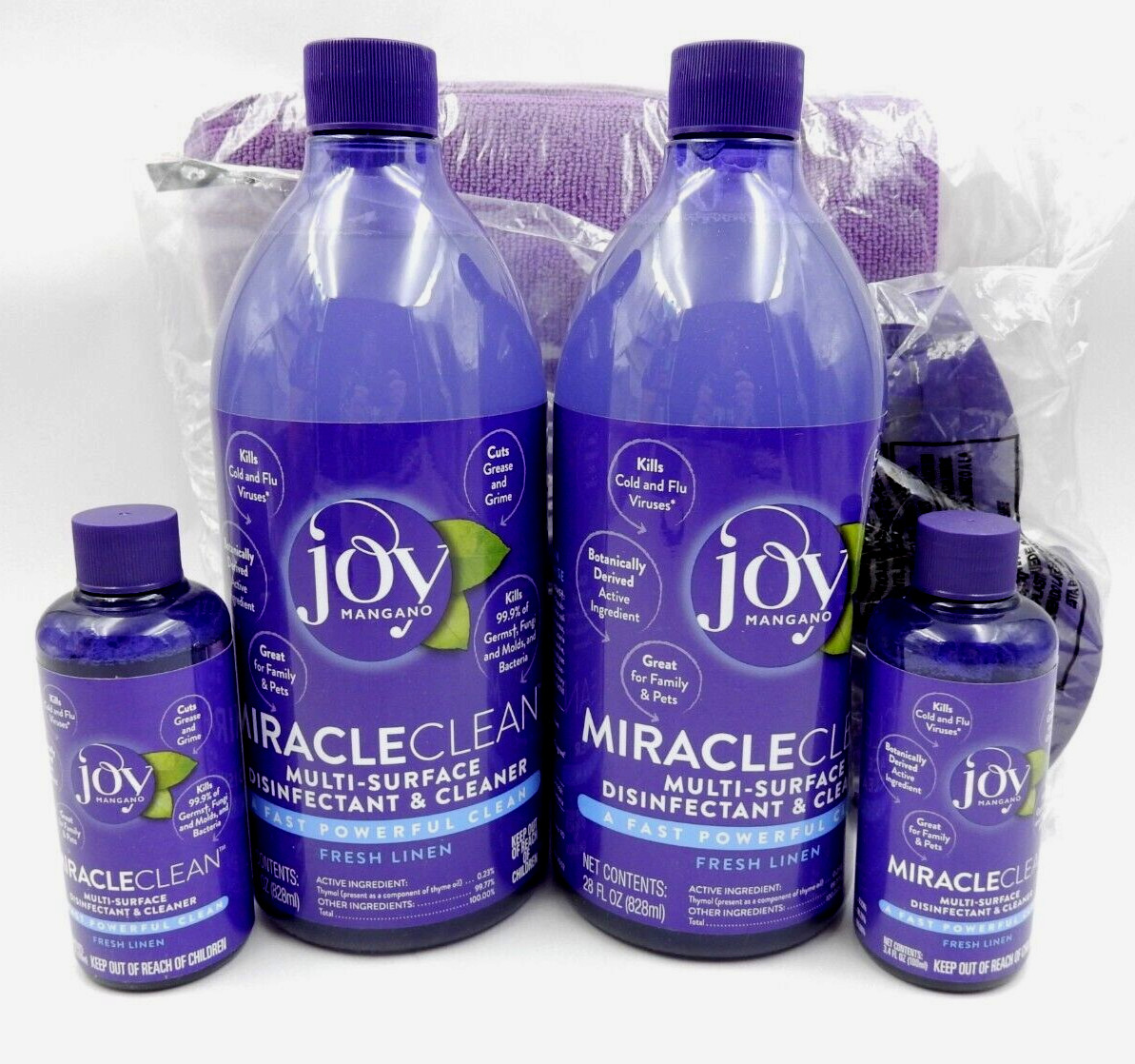 JOY MANGANO MIRACLECLEAN MULTI-SURFACE DISINFECTANT CLEANER KIT FRESH LINEN