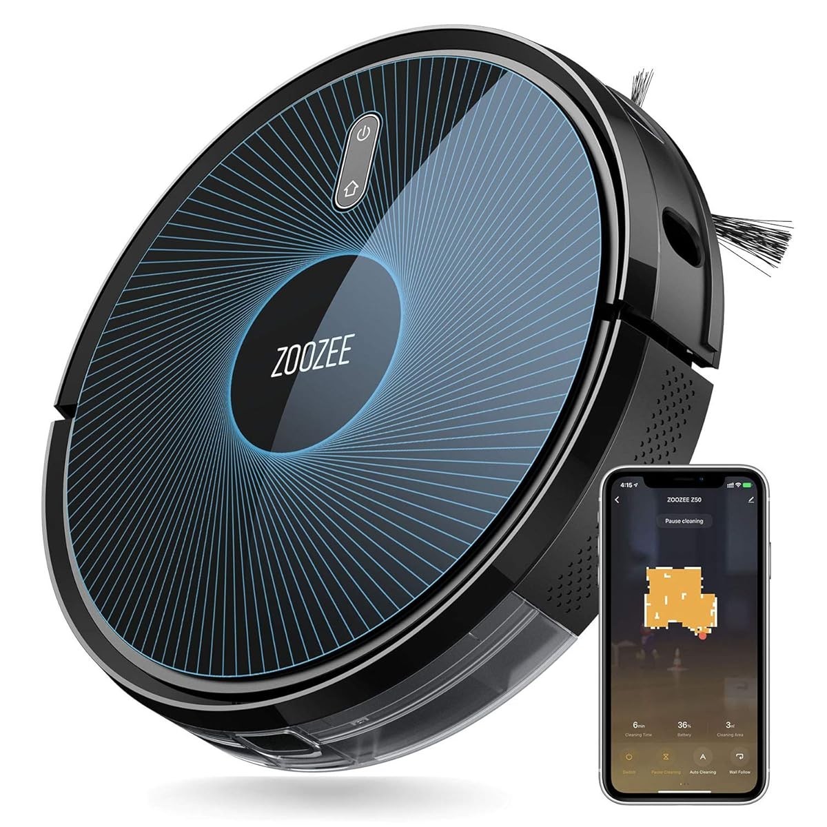 ZOOZEE Z50 Robot Vacuum Cleaner 3000Pa 2-in-1 Mop 5200mAh Alexa Siri Google, NEW