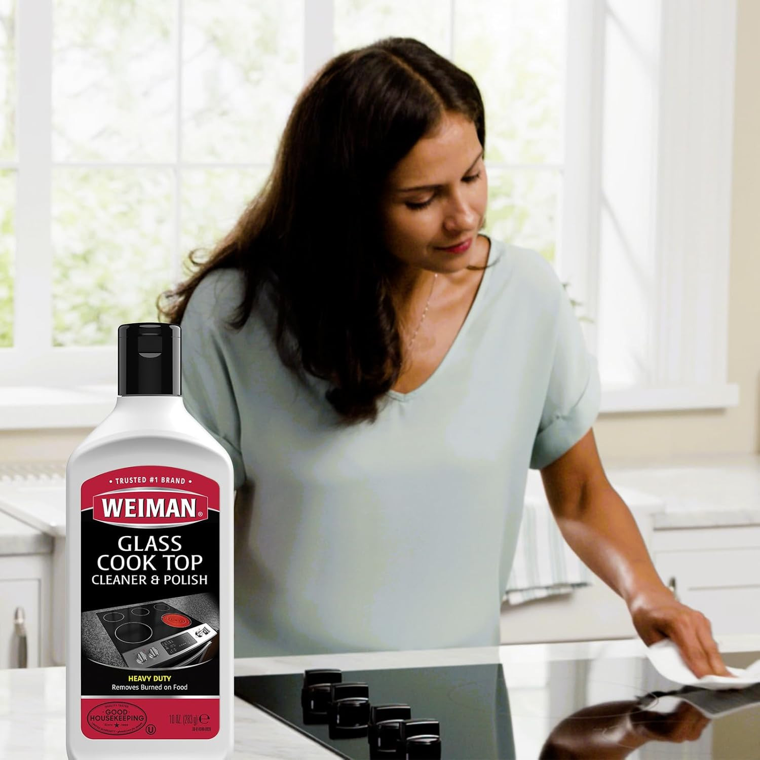 Weiman Cooktop Cleaner Cream 10 Ounce Non Abrasive Cleaning Tools Set