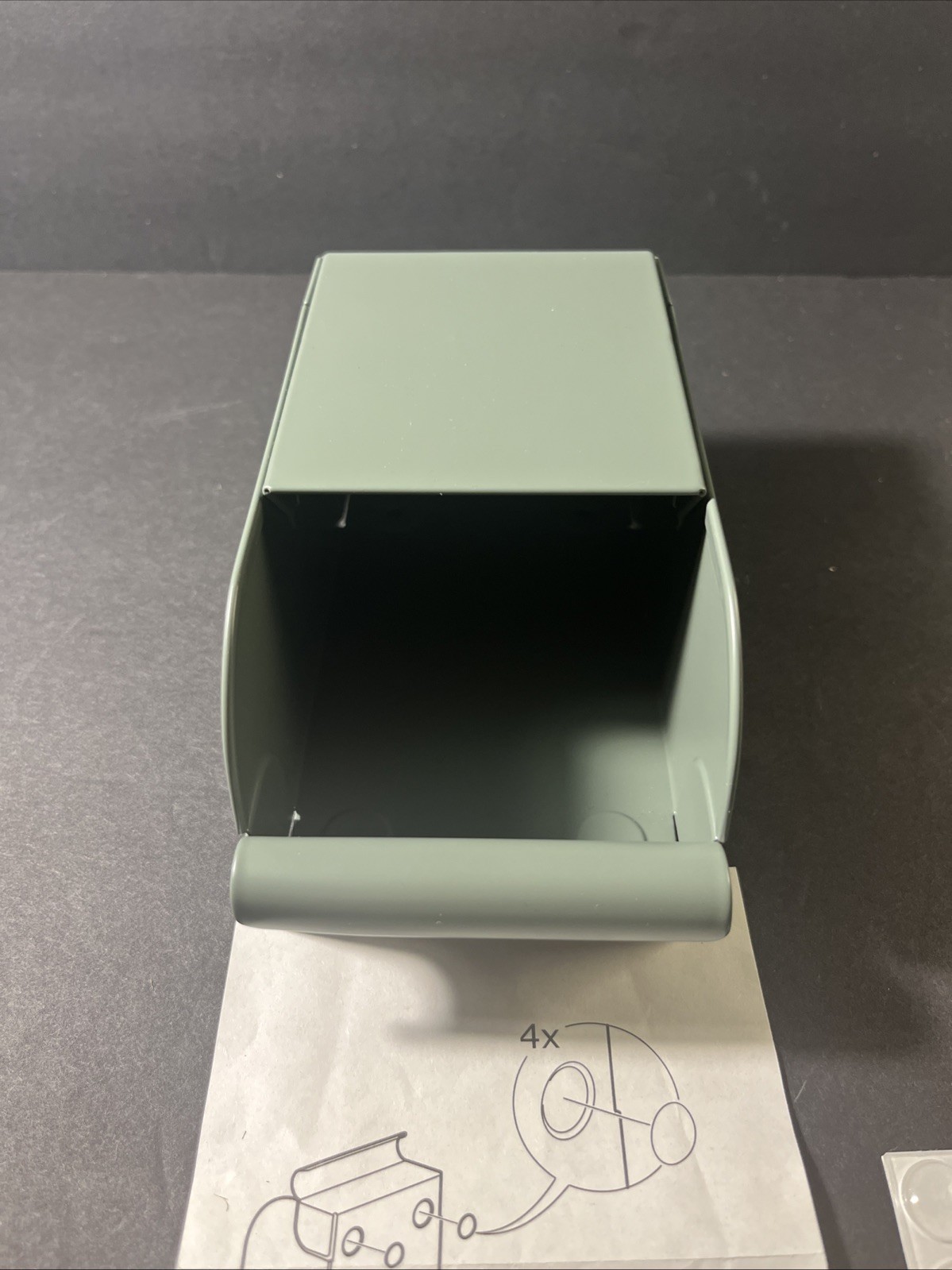 IKEA REJSA Storage Box Metal Bin Gray/Green 3 1/2″x6 3/4″ x3″ NEW 404.577.90