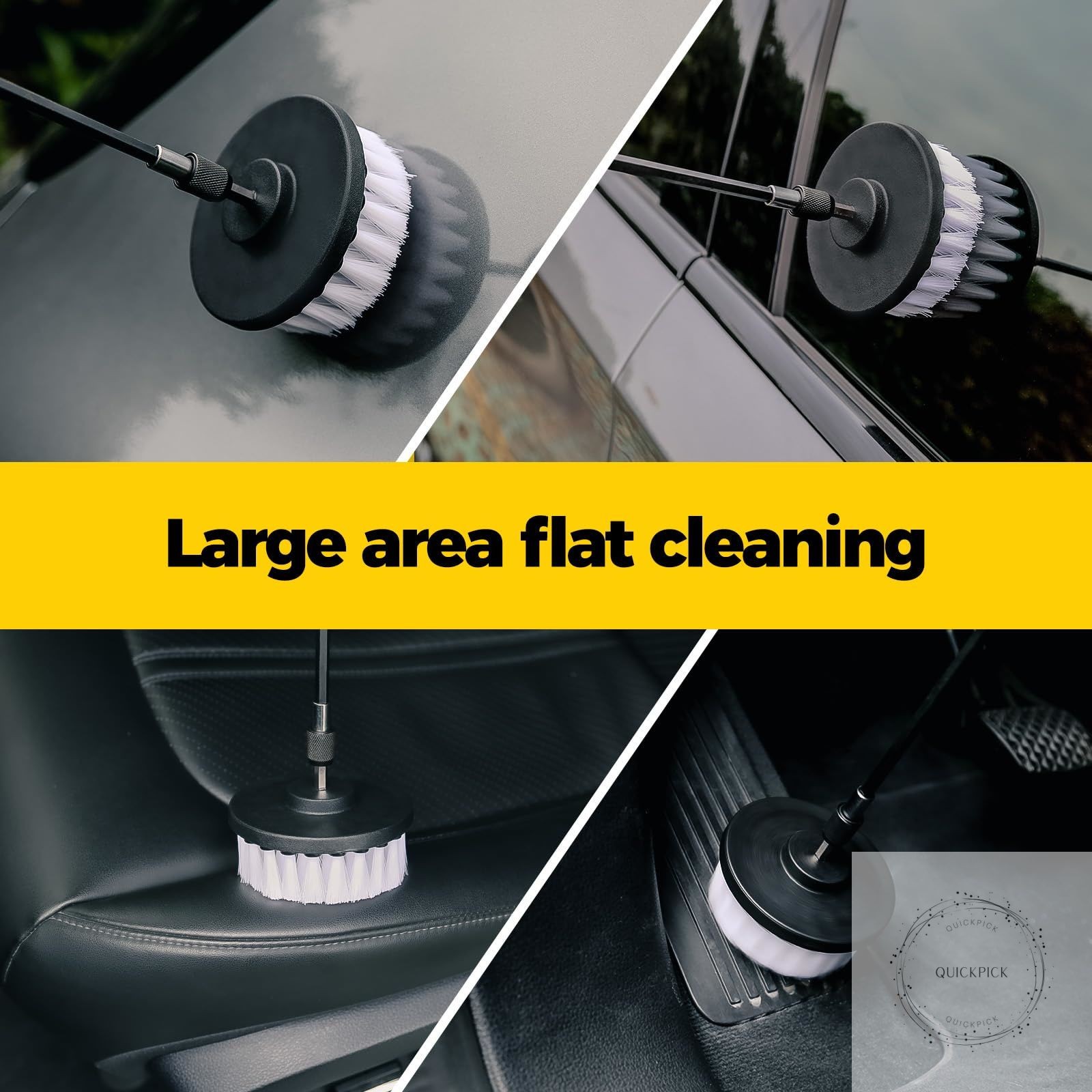 7Pack Drill Brush Attachment Set-Car Interior Detailing Kit，Power Scrubber Brush