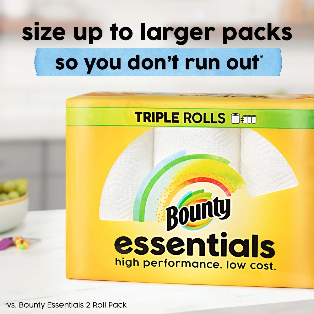 Essentials Select-A-Size Paper Towels, 6 Double Rolls,White,108 Sheets Per Roll